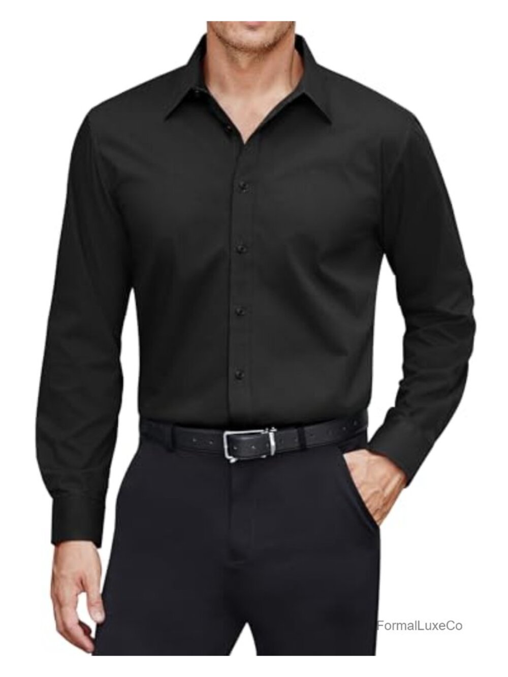 Men's Stain Shield Stretch Long Sleeve Button Down Dress Shirt